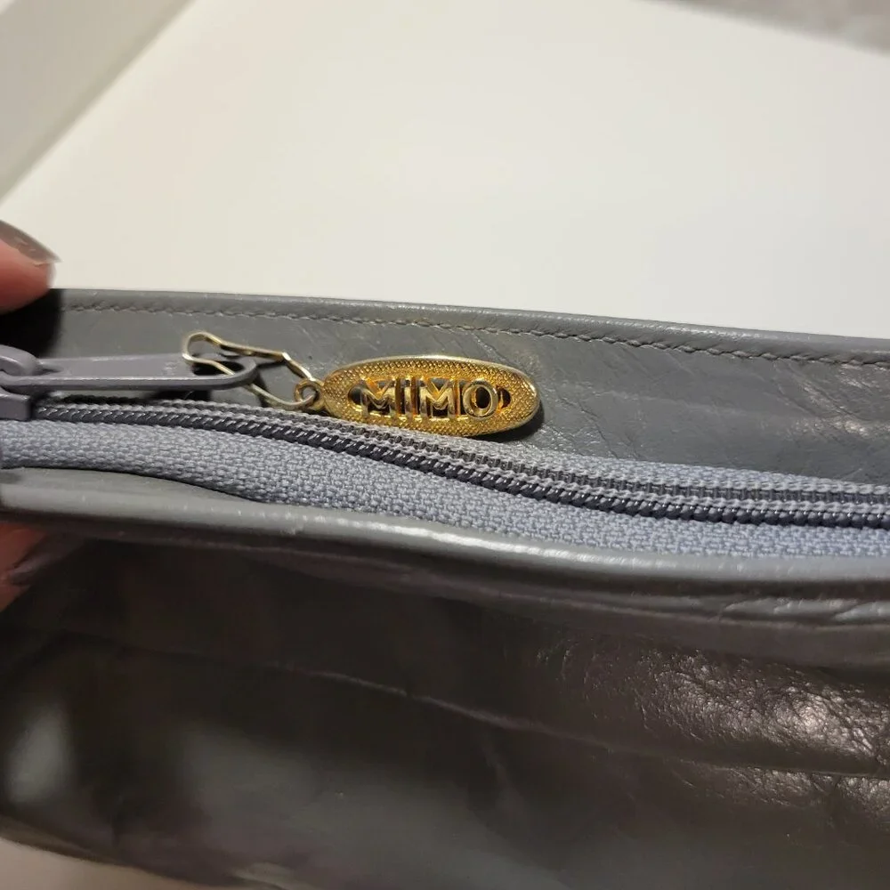 Vintage Leather Mimo Sacs Purse with Folded Layers - Grey - Picture 9 of 14